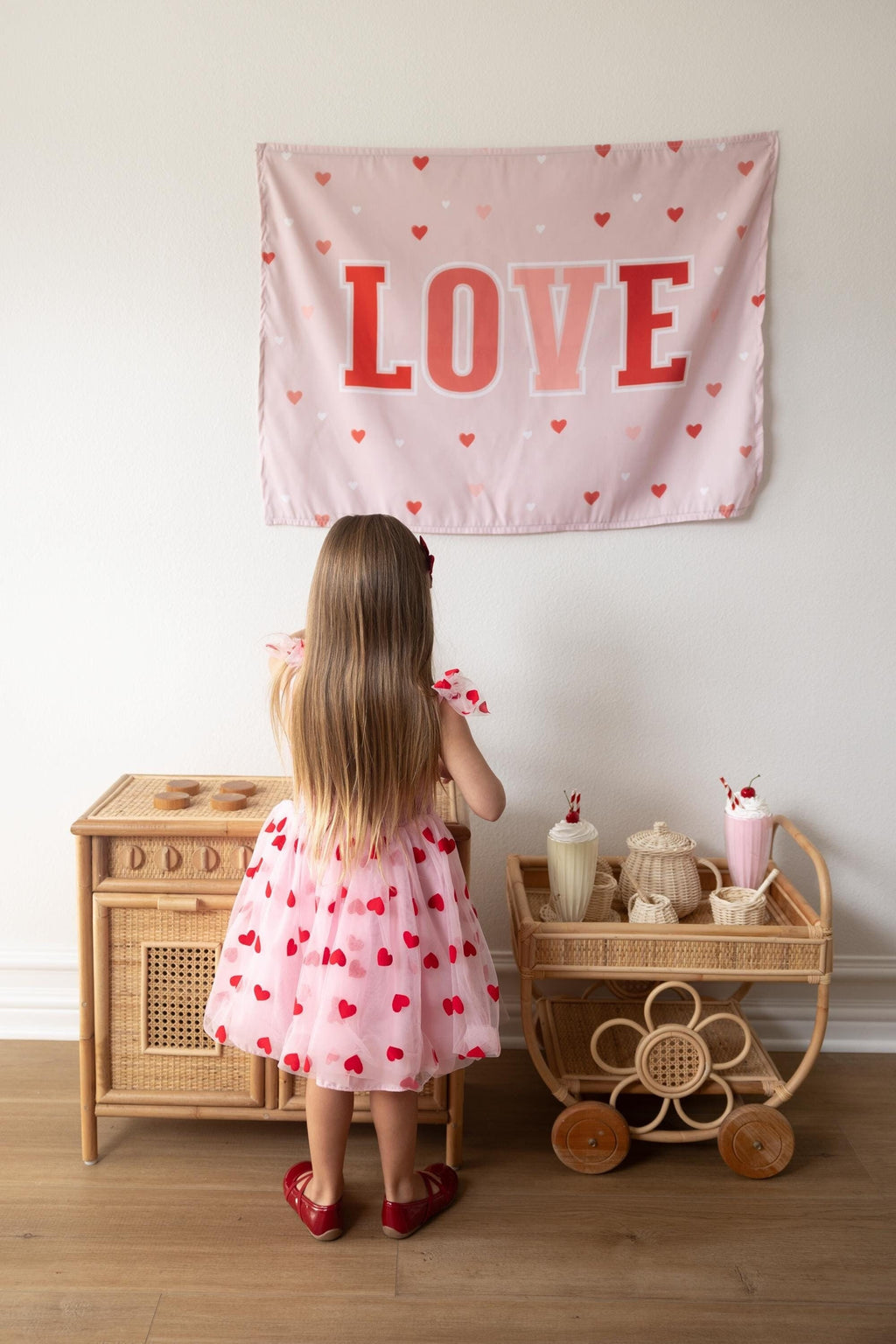 Fabric Tapestry Banner, Love, Kids Wall Art Room Decor, Childrens Wall Art