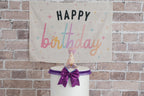 Fabric Tapestry Banner, Happy Birthday, Kids Wall Art Room Decor, Children's Wall Art