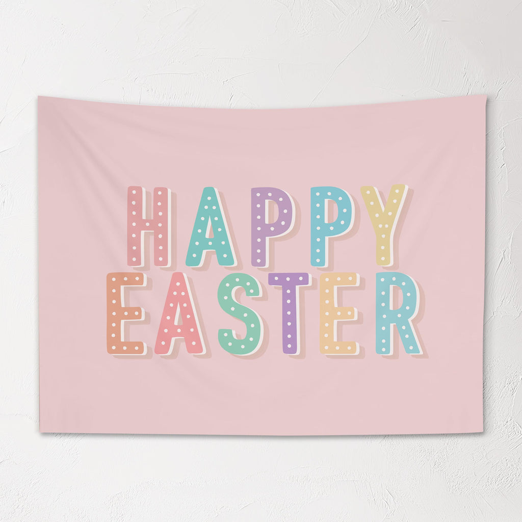 Fabric Tapestry Banner, Happy Easter, Kids Wall Art Room Decor, Children's Wall Art