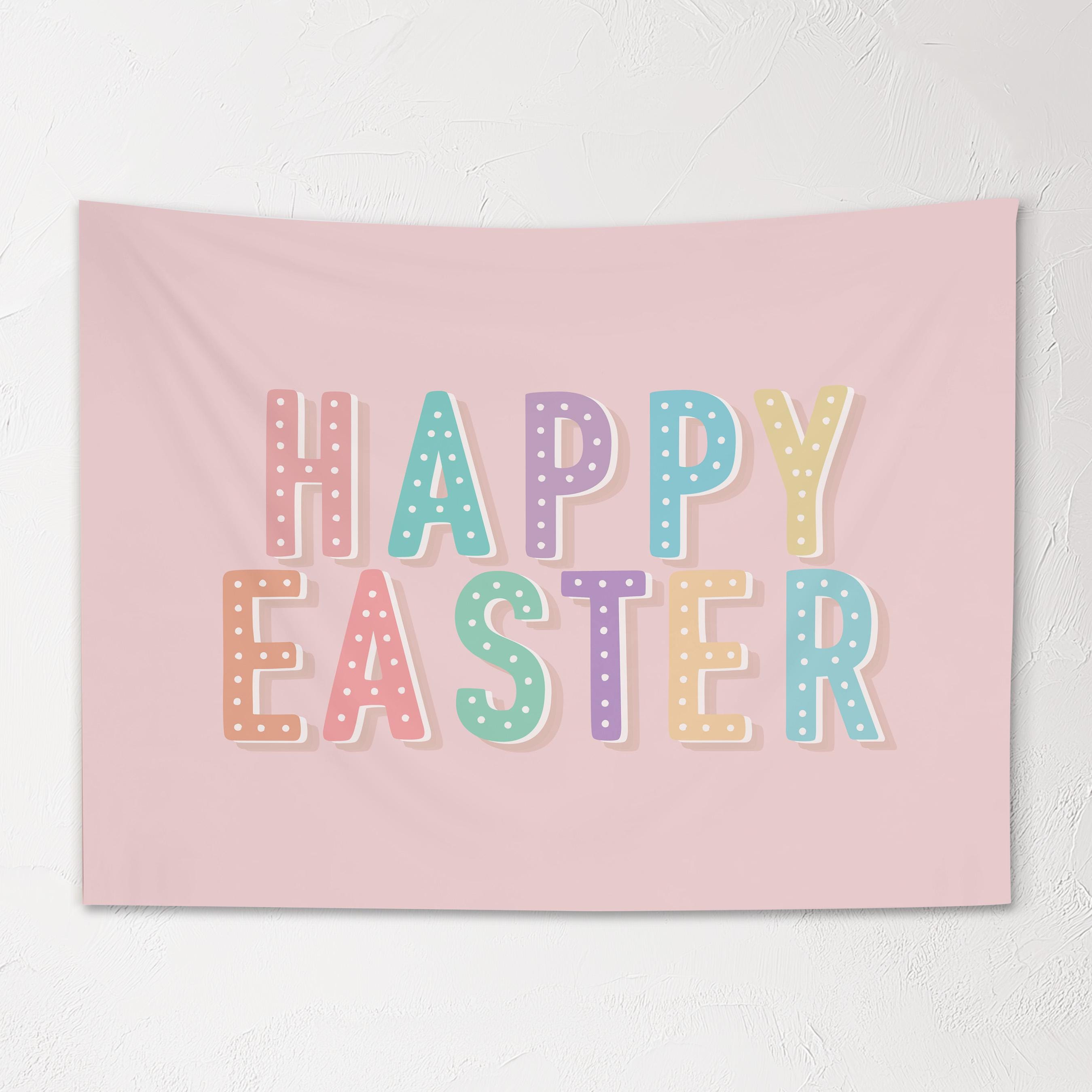 Fabric Tapestry Banner, Happy Easter, Kids Wall Art Room Decor, Children's Wall Art