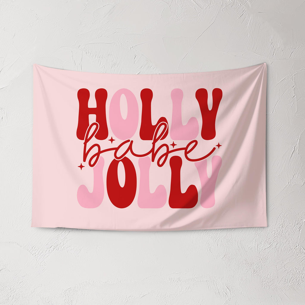 Holly Jolly Babe, Kids Fabric Tapestry