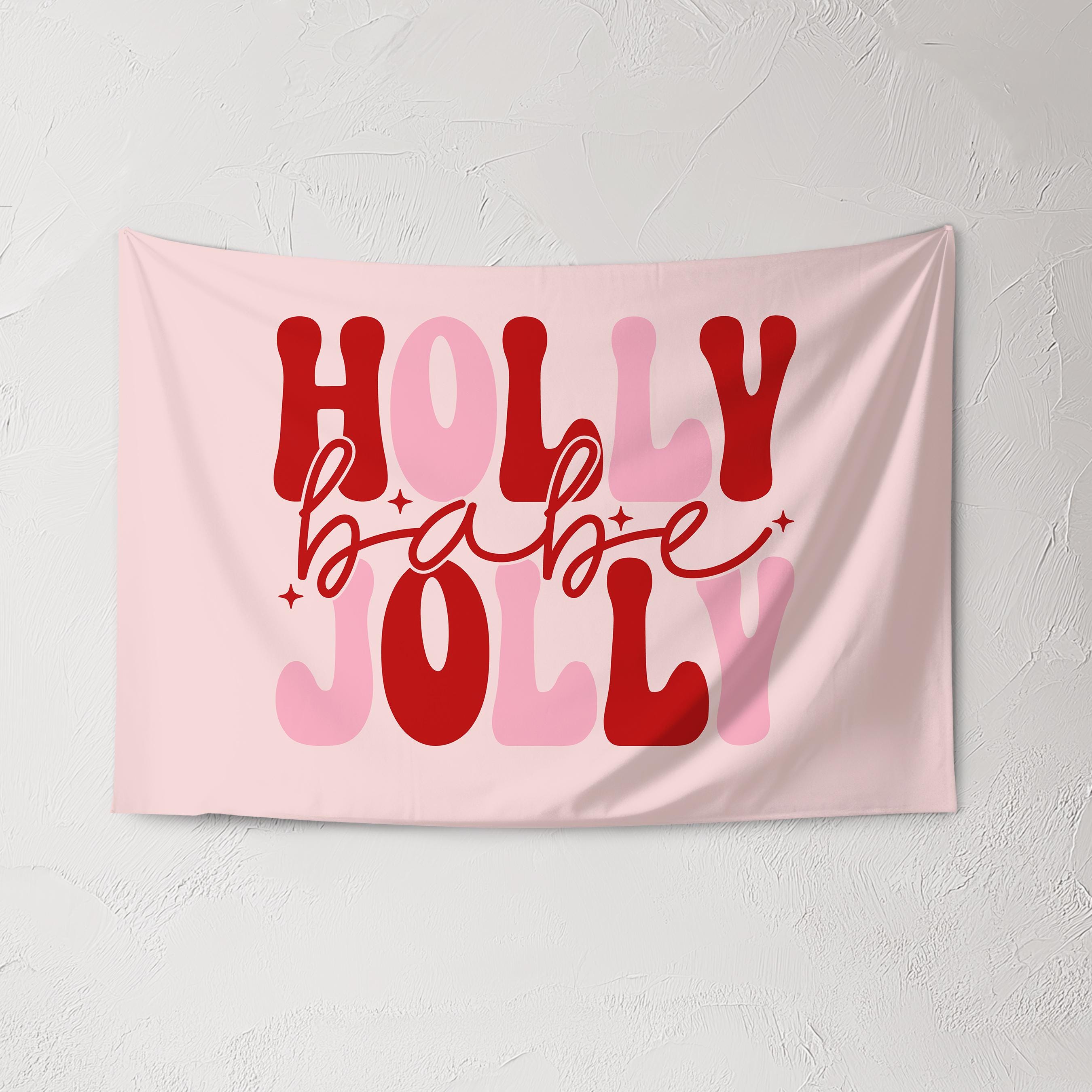 Holly Jolly Babe, Kids Fabric Tapestry