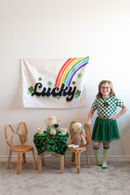 Fabric Tapestry Banner, Lucky, Kids Wall Art Room Decor, Children's Wall Art