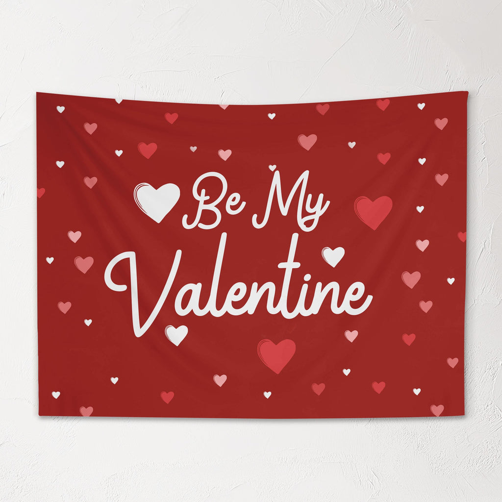 Fabric Tapestry Banner, Be My Valentine, Kids Wall Art Room Decor, Children's Wall Art