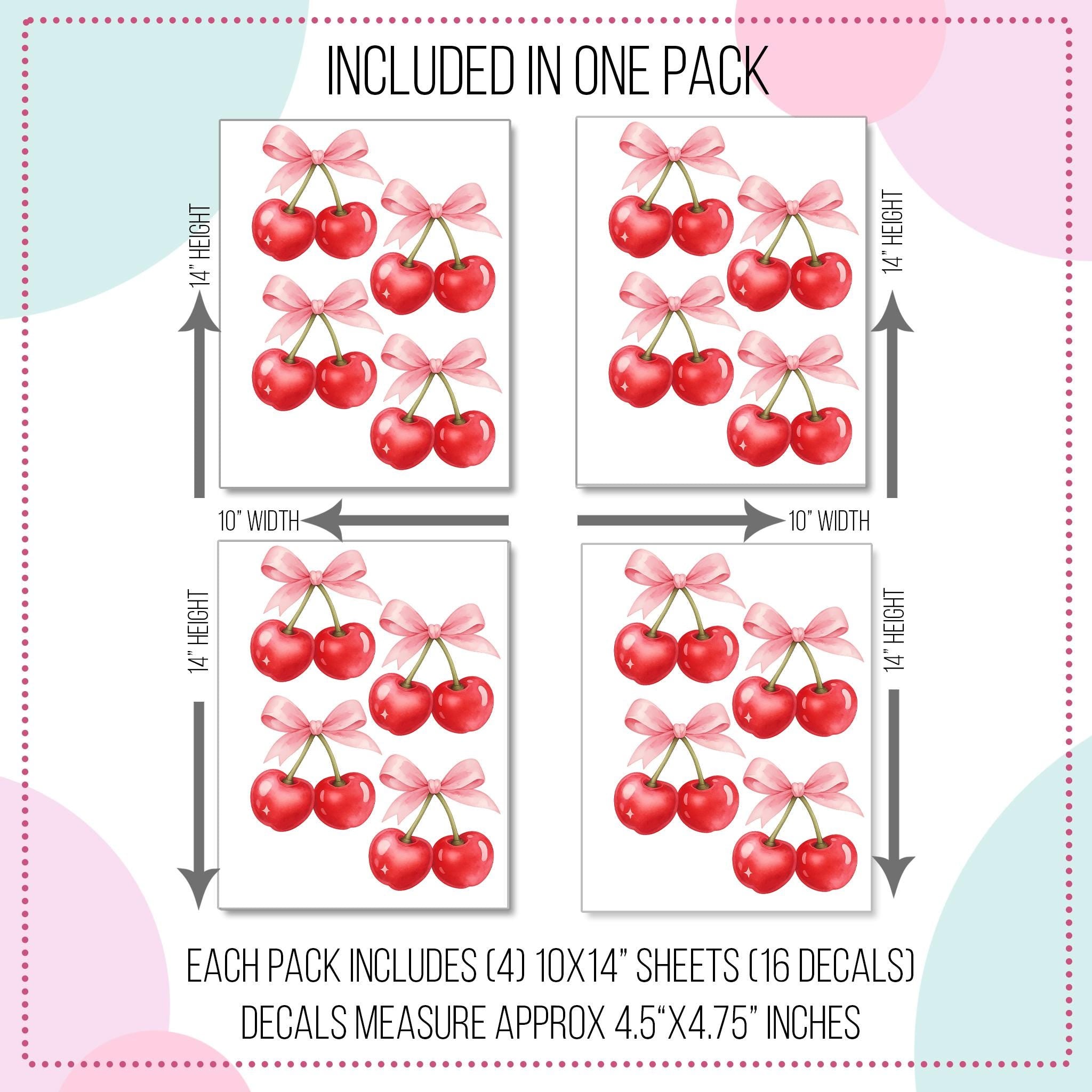 Bowtied Cherries Wall Decals