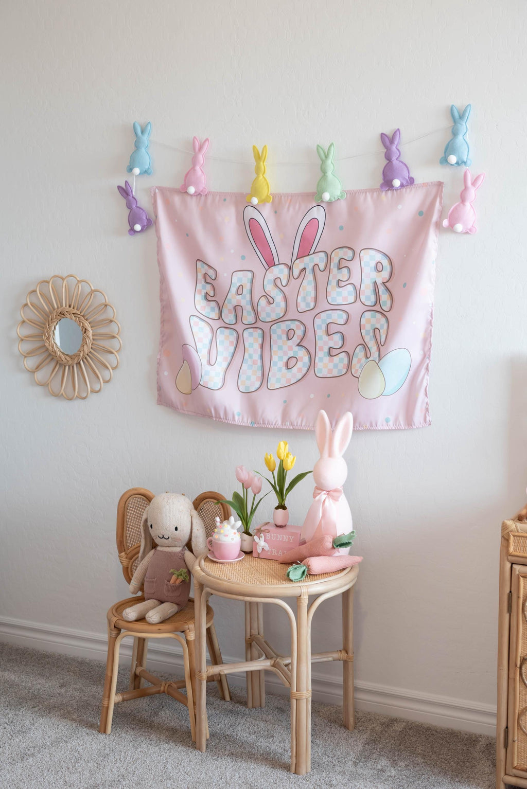 Fabric Tapestry Banner, Easter Vibes, Kids Wall Art Room Decor, Children's Wall Art