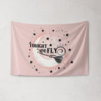 Halloween Banner, Tonight We Fly , Happy Halloween Decor, Pink Halloween Wall Art