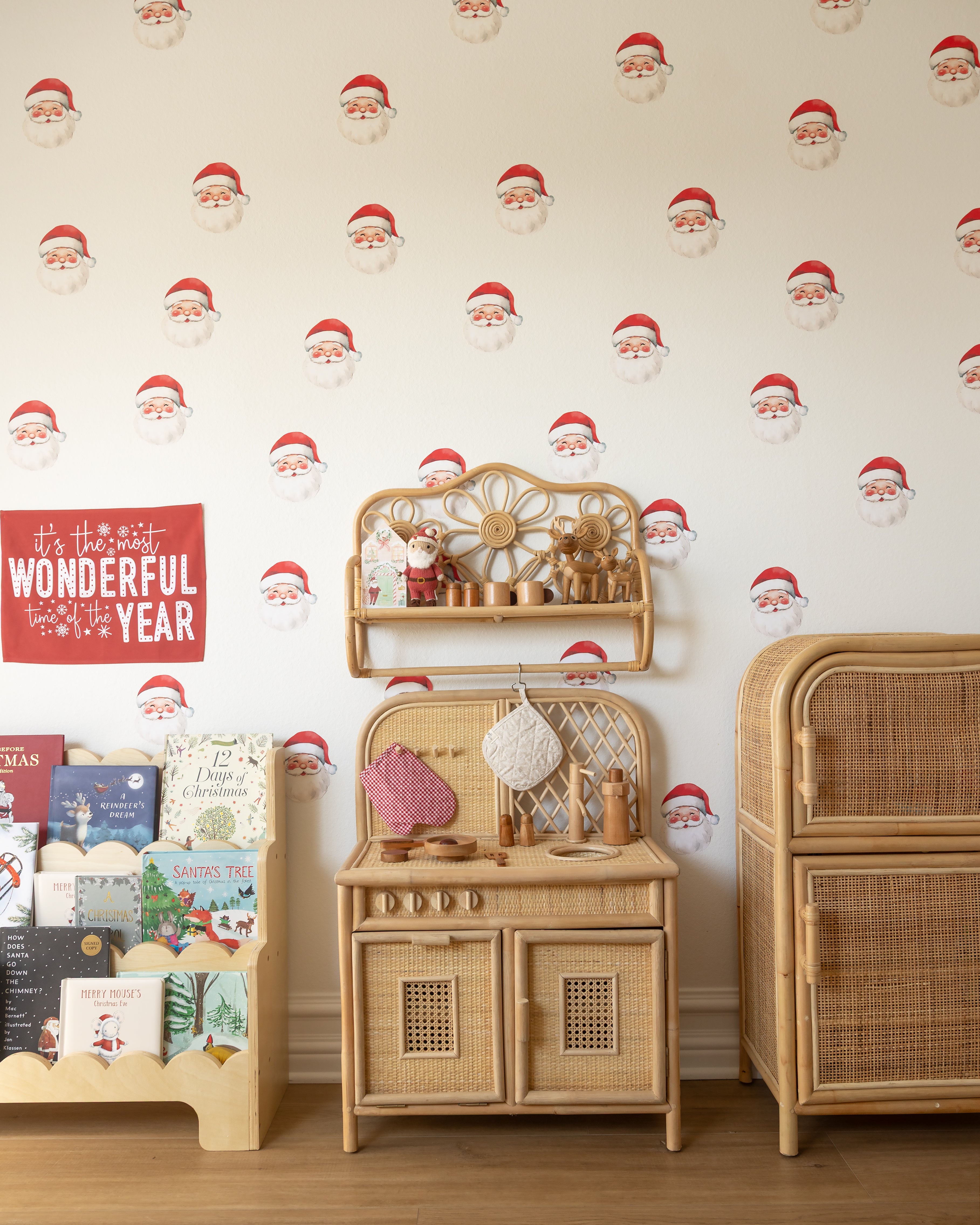 Red Santa Wall Decals