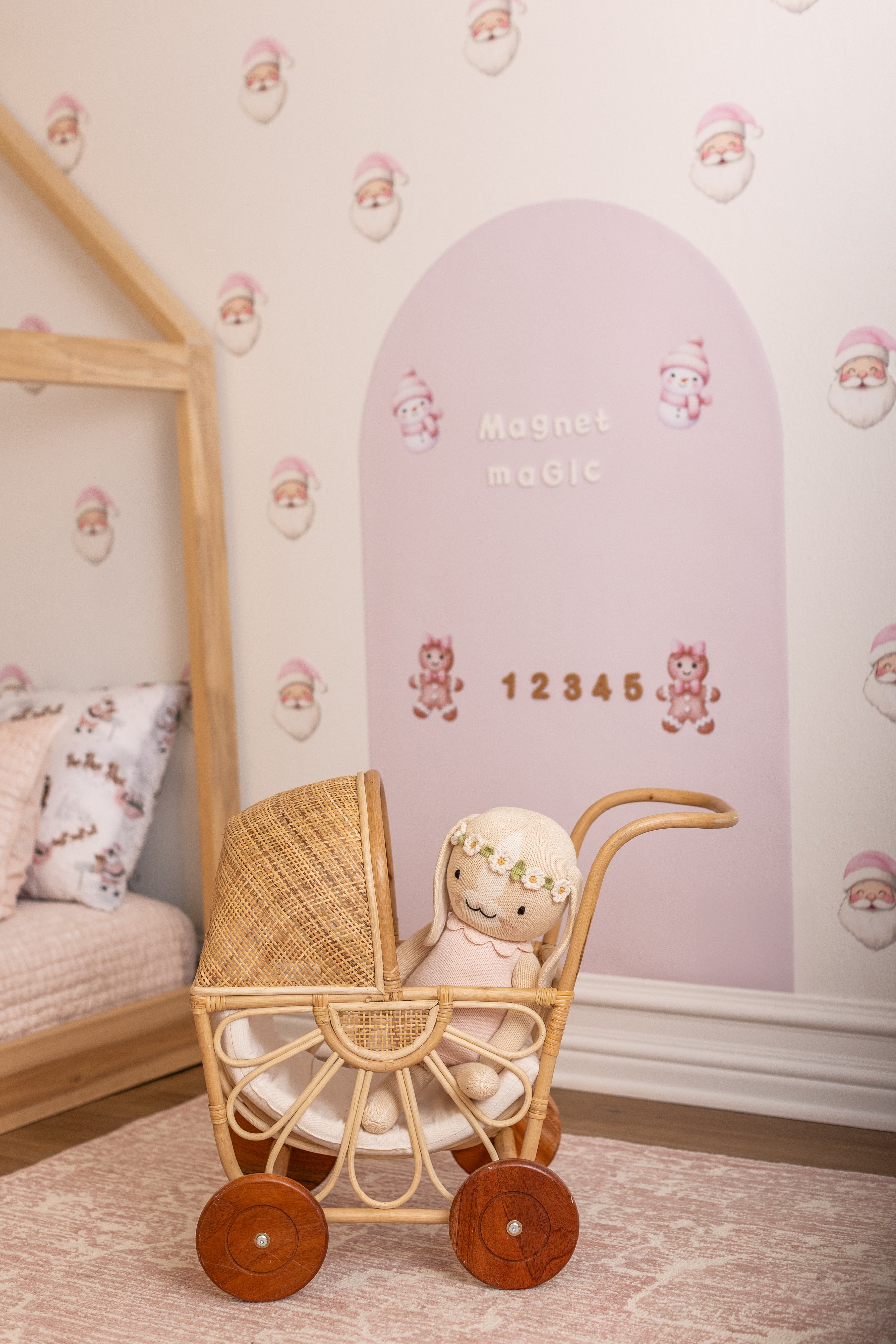 Pink Santa Wall Decals