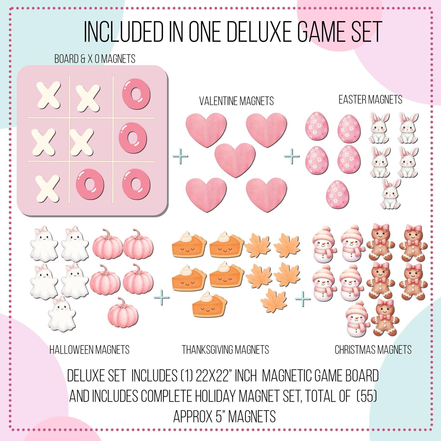 Magnet Magic Tic Tac Toe Board - Magnetic Board Game for Kids