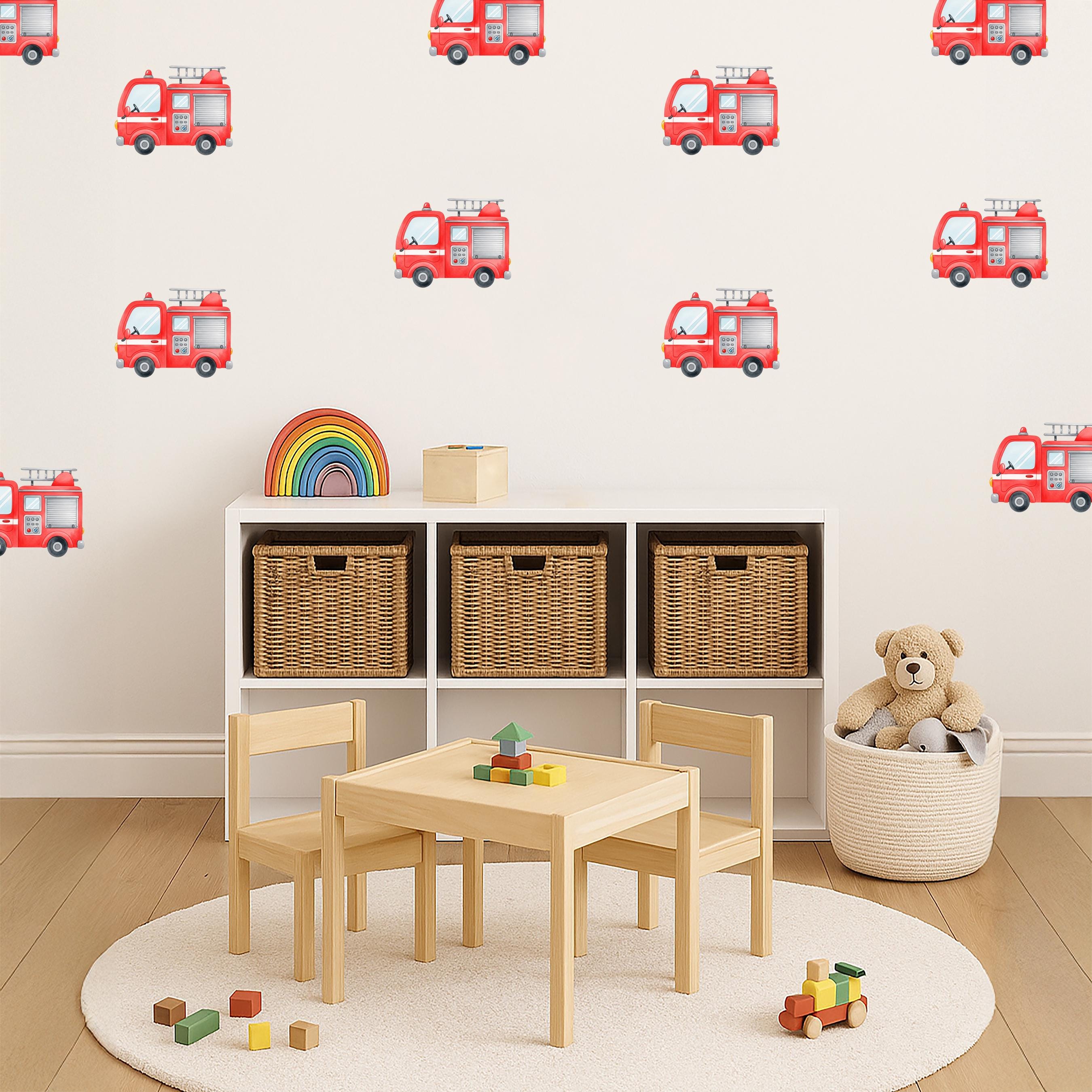 Red Firetruck Wall Decals