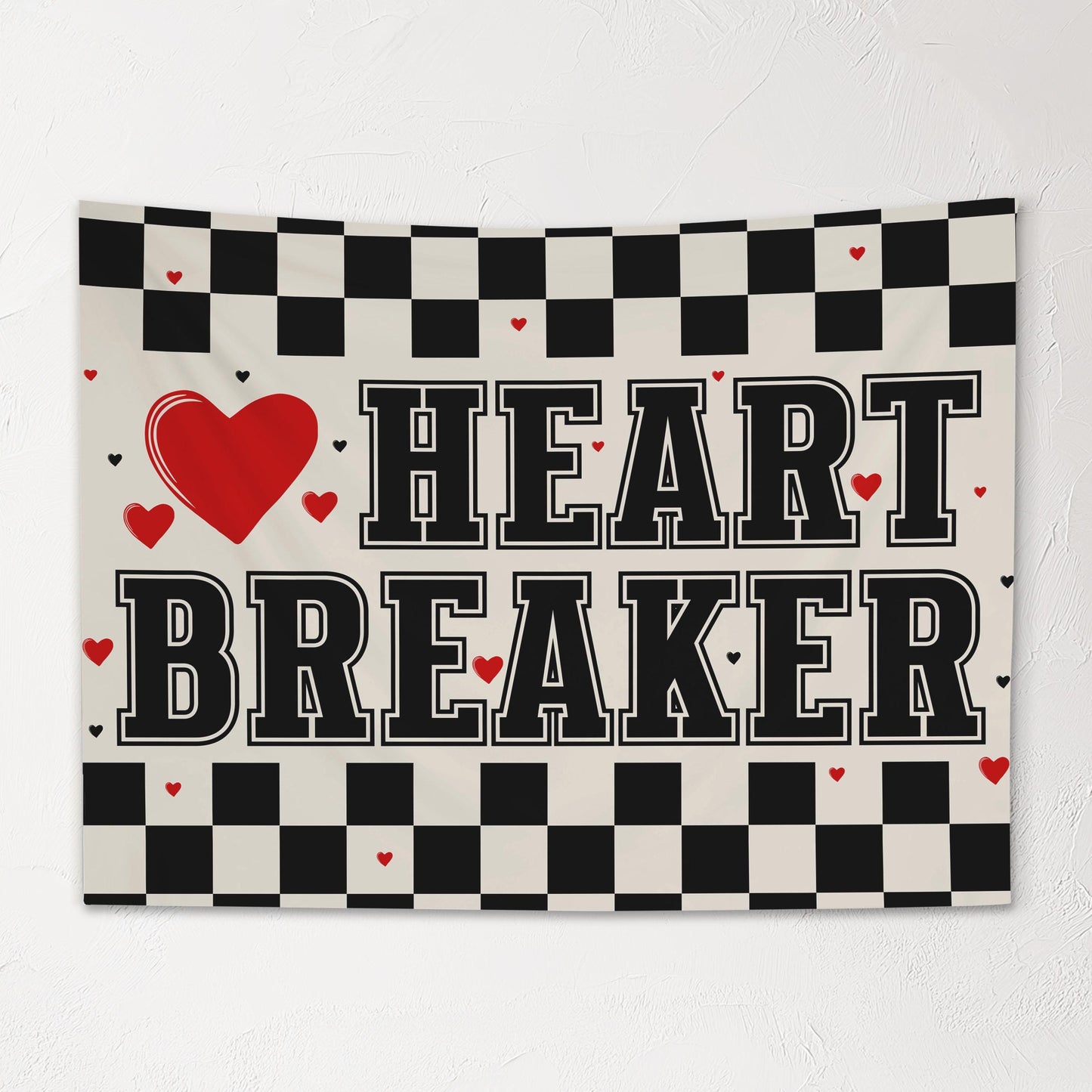 Fabric Tapestry Banner, Heart Breaker, Kids Wall Art Room Decor, Children's Wall Art