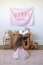 Fabric Tapestry Banner, Bunny Babe, Kids Wall Art Room Decor, Children's Wall Art