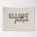 Fabric Tapestry Banner, Retro Script Name Personalized, Kids Wall Decor, Children's Wall Art