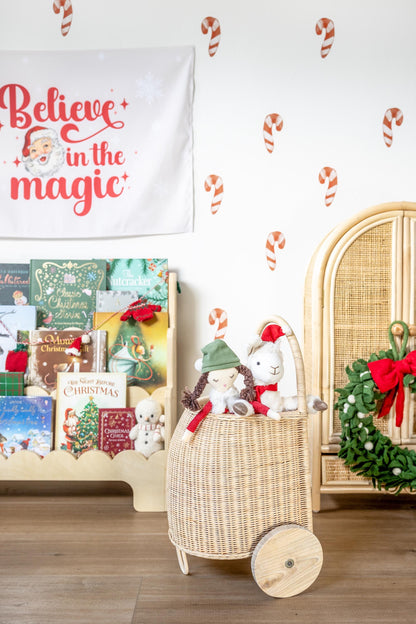 Christmas Banner, Believe in the Magic, Kids Fabric Tapestry, Wall art Room Decor