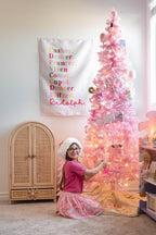Christmas Banner, Santa's Reindeer Names Kids Fabric Tapestry