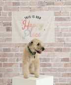 Fabric Tapestry Banner, This is Our Happy Place, Kids Wall Art Room Decor