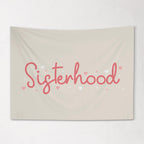 Fabric Tapestry Banner, Sisterhood ,  Girls Pink Wall Art Decor, Children's Wall Art