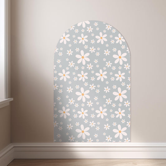 Magnet Magic Arch - Blue Daisy Floral Magnetic Wall Decal for Kids, Wall Decal