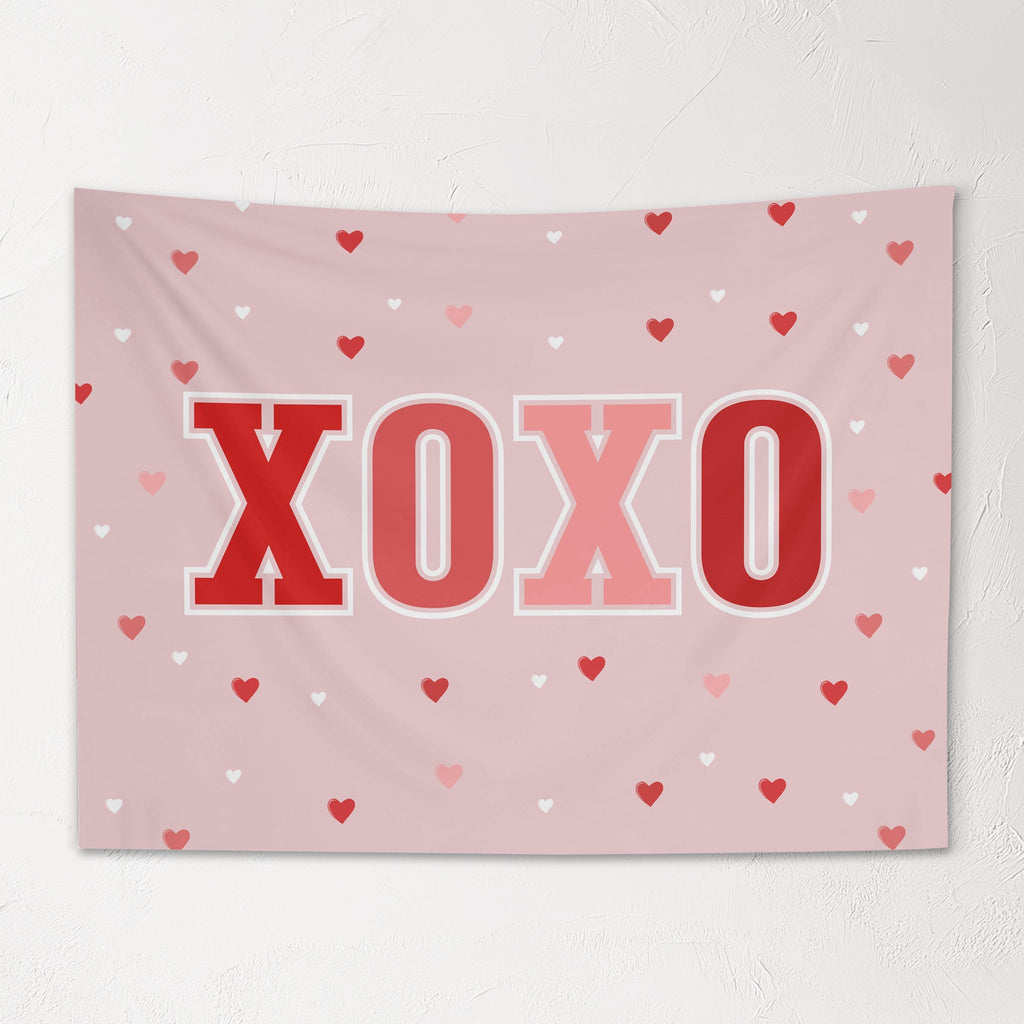 Fabric Tapestry Banner, XOXO, Kids Wall Art Room Decor, Childrens Wall Art
