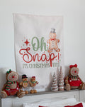 Christmas Banner Oh Snap, Kids Fabric Tapestry, Wall art Room Decor