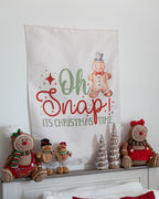 Christmas Banner Oh Snap, Kids Fabric Tapestry, Wall art Room Decor