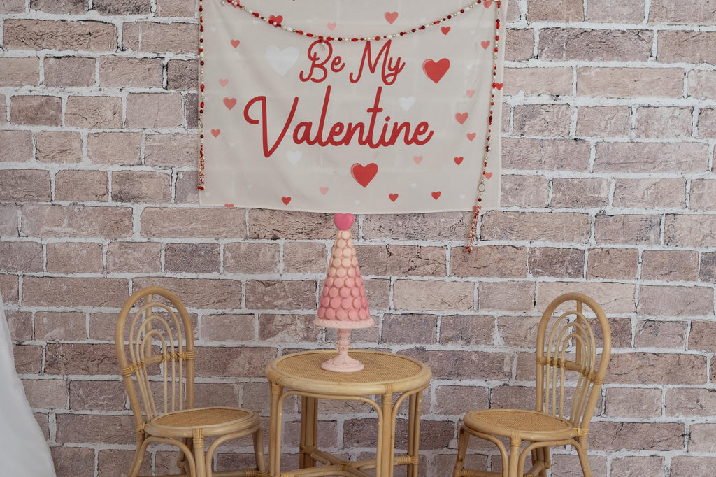 Fabric Tapestry Banner, Be My Valentine, Kids Wall Art Room Decor, Children's Wall Art