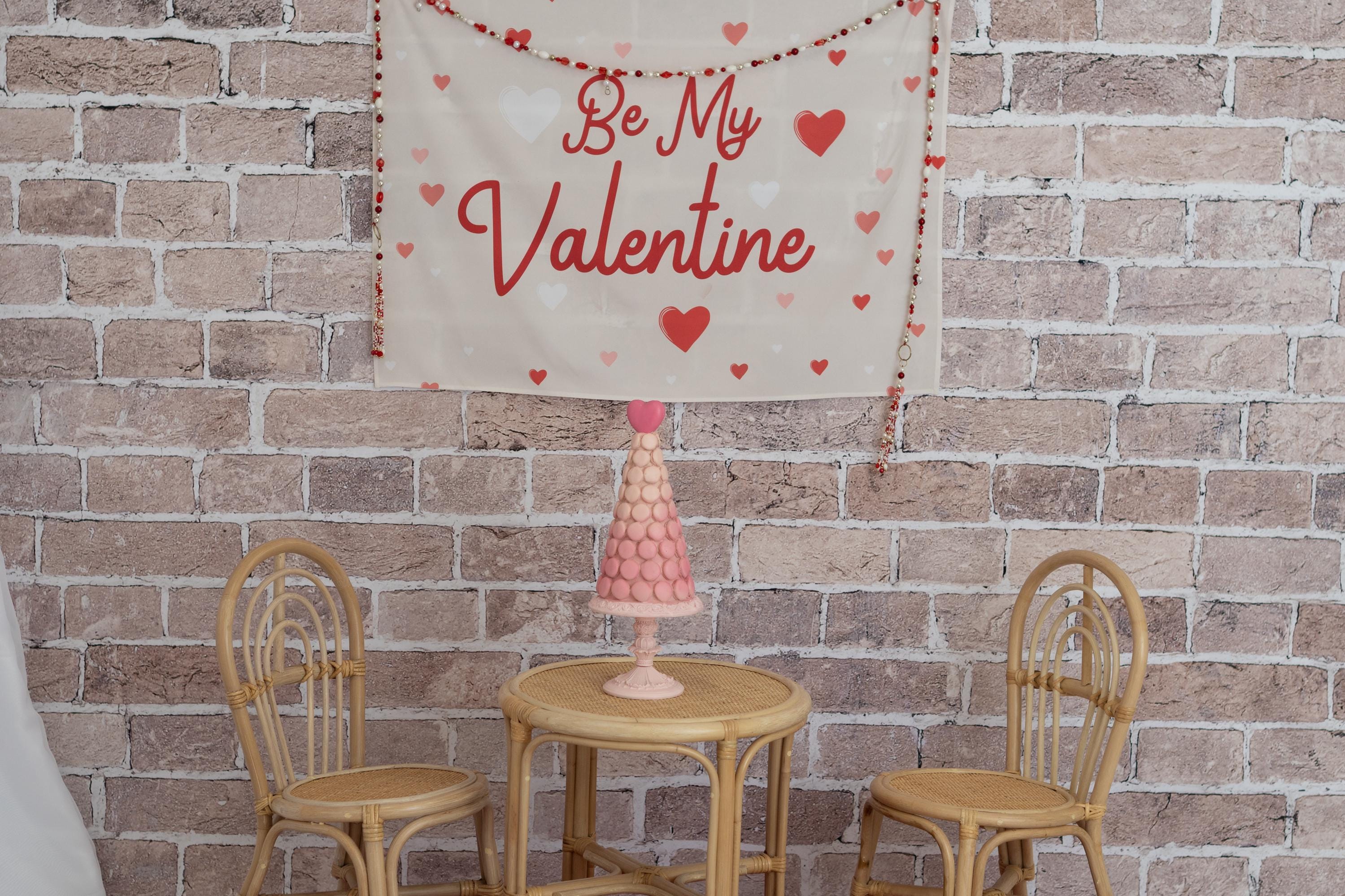 Fabric Tapestry Banner, Be My Valentine, Kids Wall Art Room Decor, Children's Wall Art