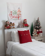 Christmas Banner Oh Snap, Kids Fabric Tapestry, Wall art Room Decor