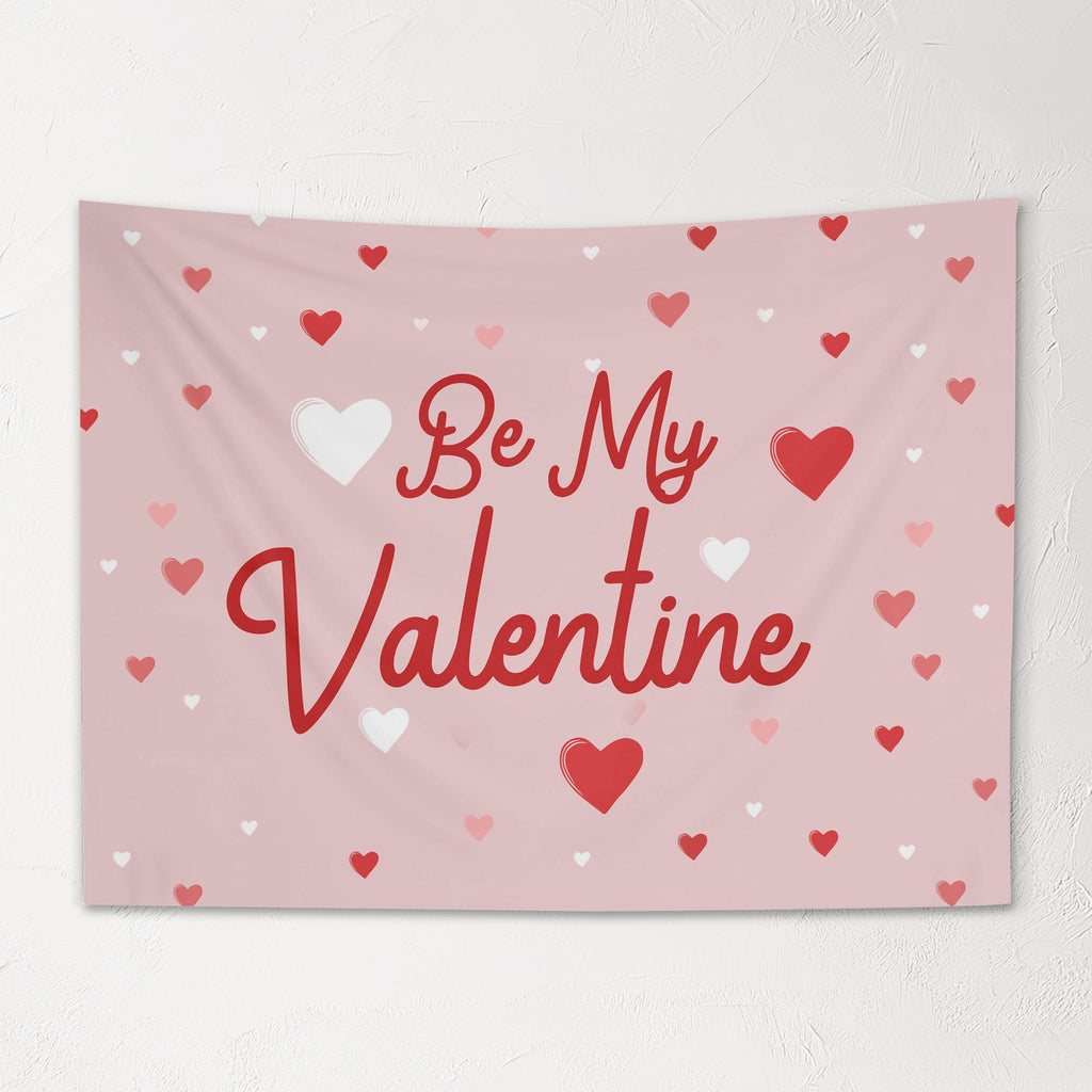 Fabric Tapestry Banner, Be My Valentine, Kids Wall Art Room Decor, Children's Wall Art