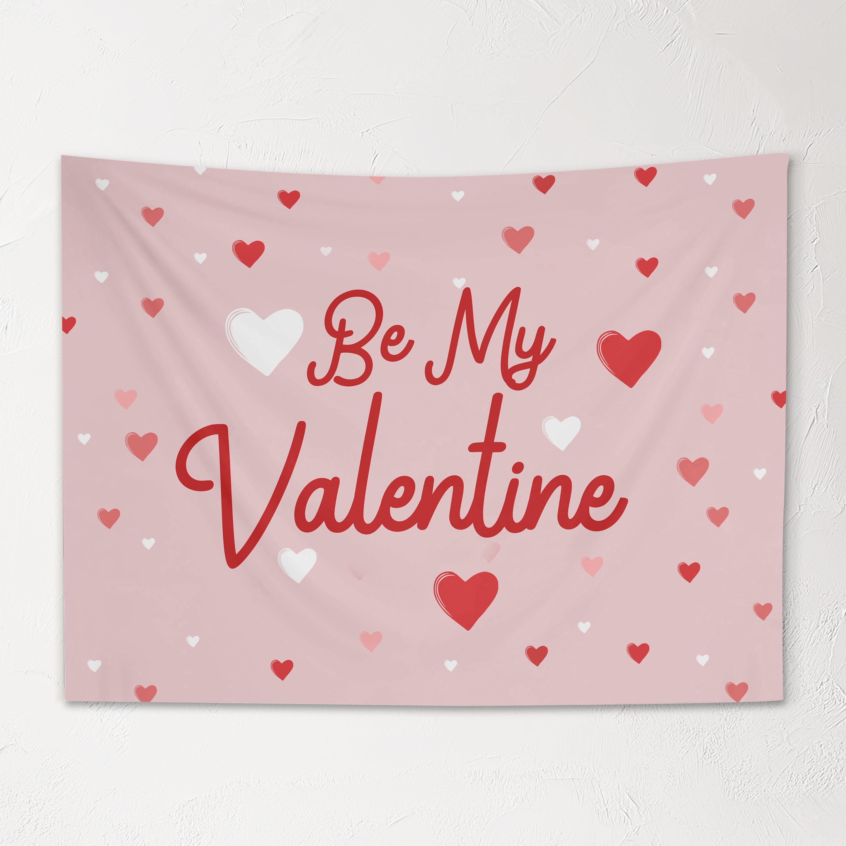 Fabric Tapestry Banner, Be My Valentine, Kids Wall Art Room Decor, Children's Wall Art