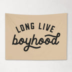 Fabric Tapestry Banner, Long Live Boyhood BEIGE, Kids  Wall Art Decor, Children's Wall Art
