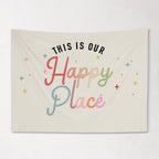 Fabric Tapestry Banner, This is Our Happy Place, Kids Wall Art Room Decor