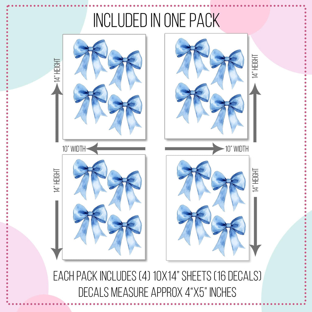 Dainty Blue Bows Fabric Wall Decals