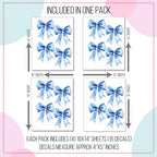 Dainty Blue Bows Fabric Wall Decals