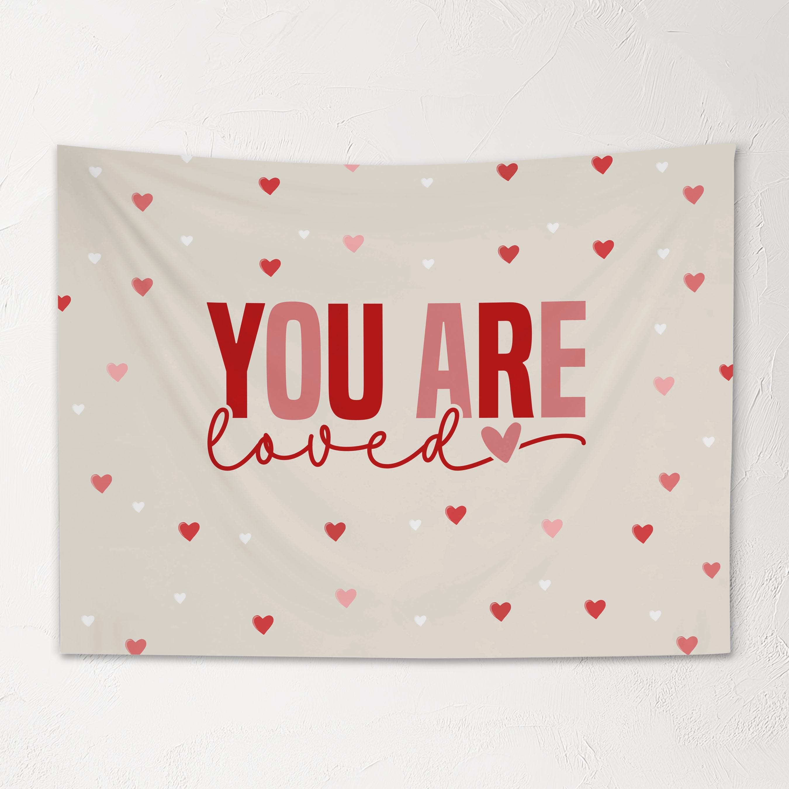 Fabric Tapestry Banner, You Are Loved, Kids Wall Art Room Decor, Children's Wall Art