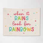 Rainbow Fabric Tapestry Banner: Kids Room Wall Art, USA Made