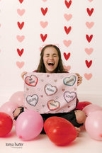 Fabric Tapestry Banner, Conversation Hearts , Kids Wall Art Room Decor, Children's Wall Art