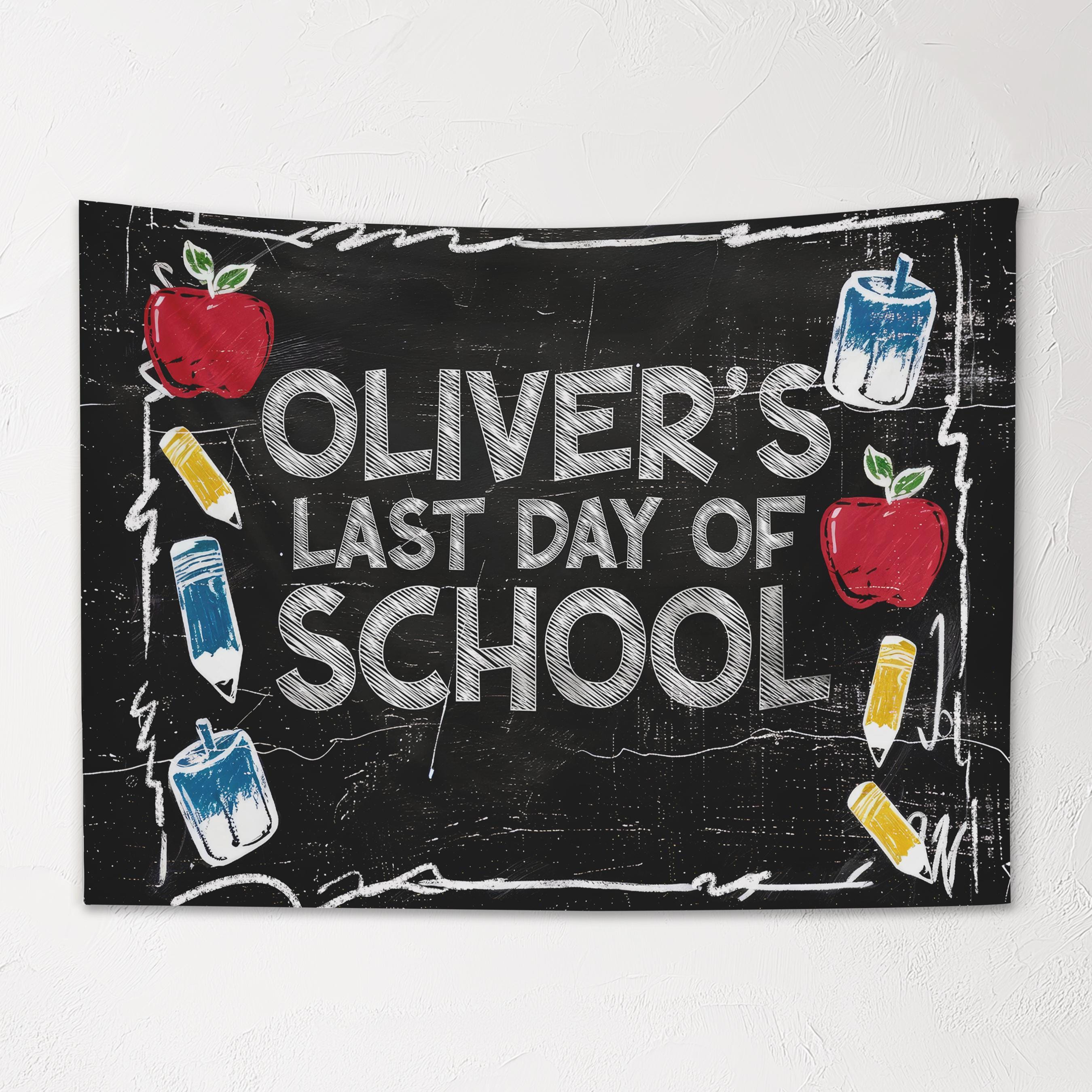 Personalized First Day of School Banner, Custom 1st day Sign with Name