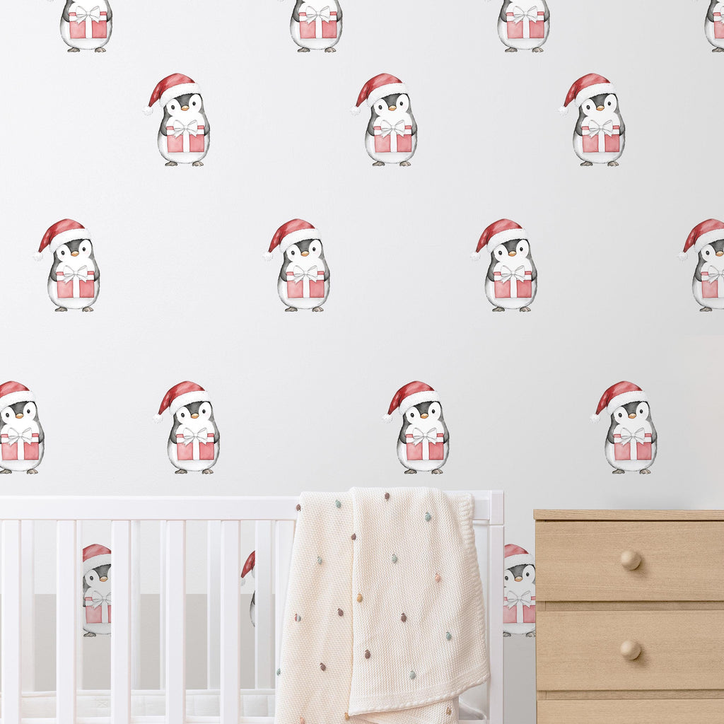 Cute Christmas Penguin Wall Decals