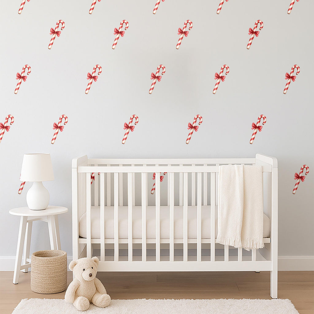 Cute Christmas Candy Cane Wall Decals