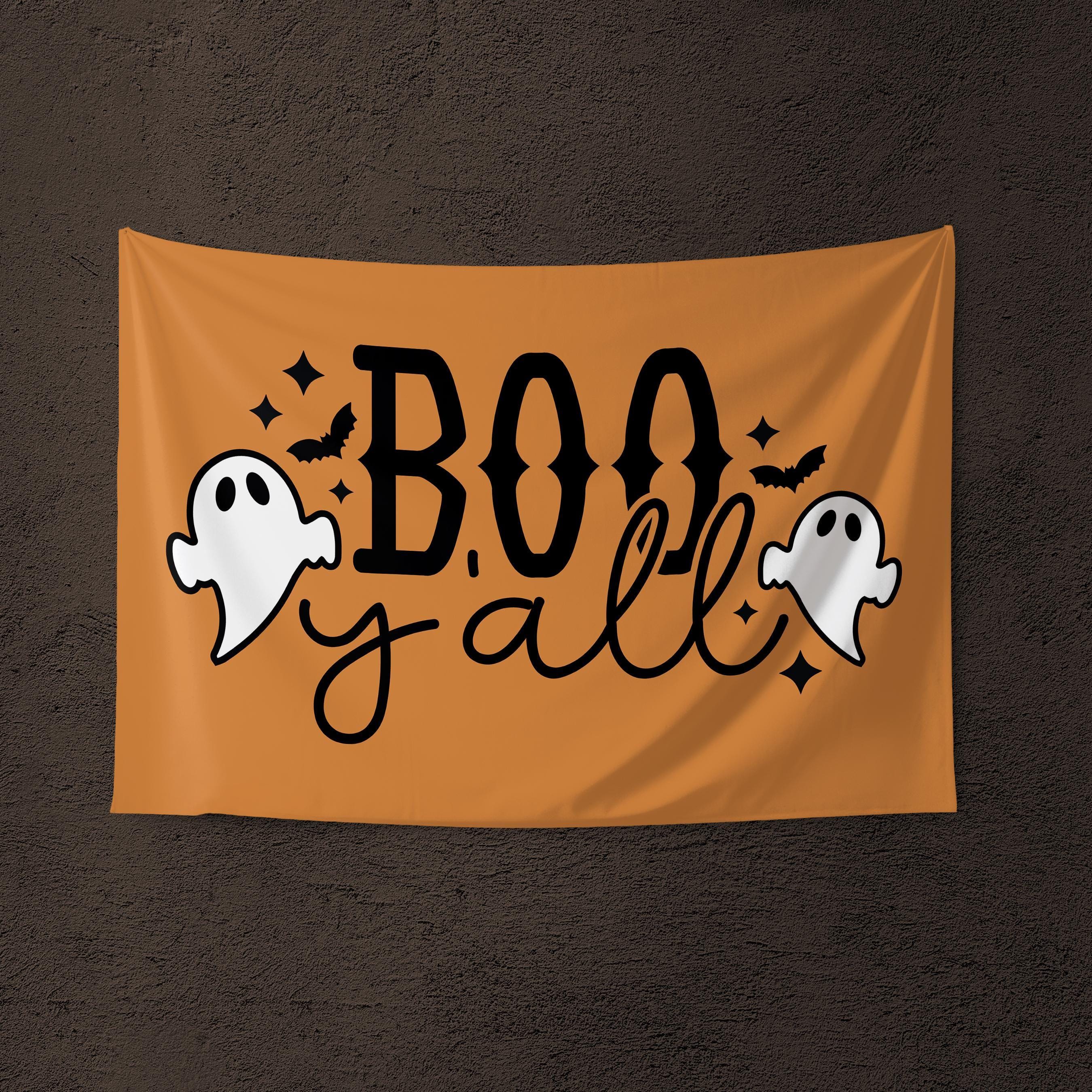 Boo Y'all Halloween Banner: Soft Fabric Wall Decor - Made in USA