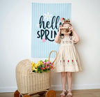 Fabric Tapestry Banner, Hello Spring, Kids Wall Art Room Decor, Children's Wall Art