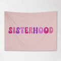 Fabric Tapestry Banner, Sisterhood ,  Girls Pink Wall Art Decor, Children's Wall Art