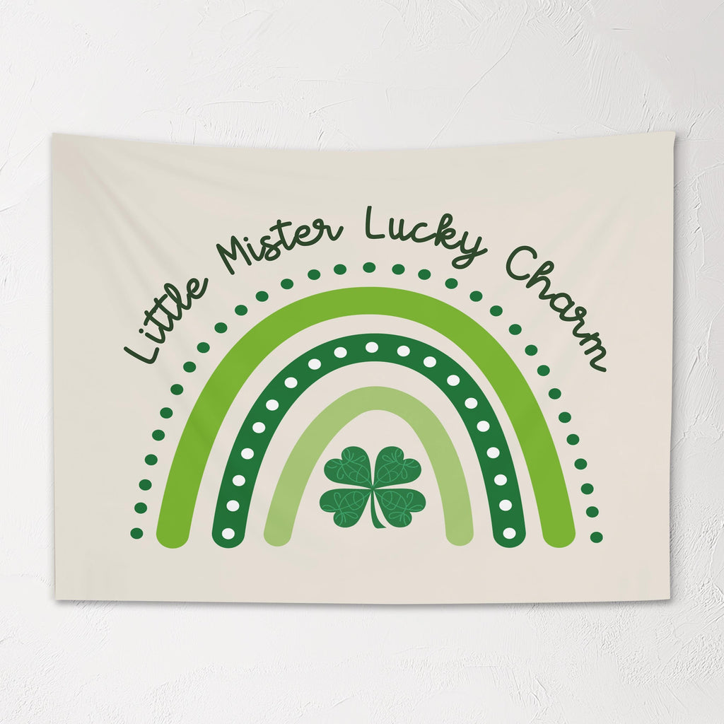 Fabric Tapestry Banner, Little Mister Lucky Charm, Kids Wall Art Room Decor