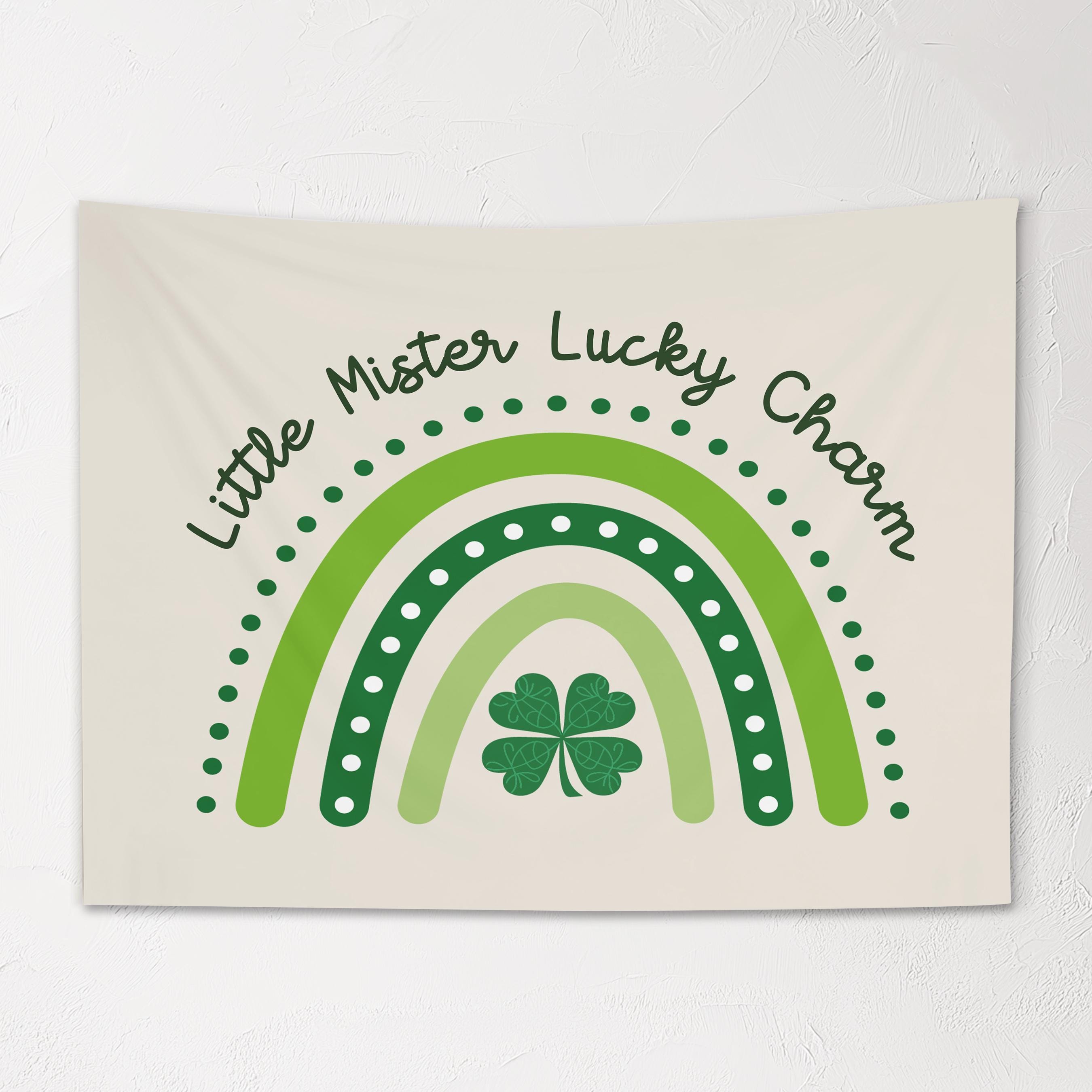 Fabric Tapestry Banner, Little Mister Lucky Charm, Kids Wall Art Room Decor