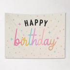 Fabric Tapestry Banner, Happy Birthday, Kids Wall Art Room Decor, Children's Wall Art