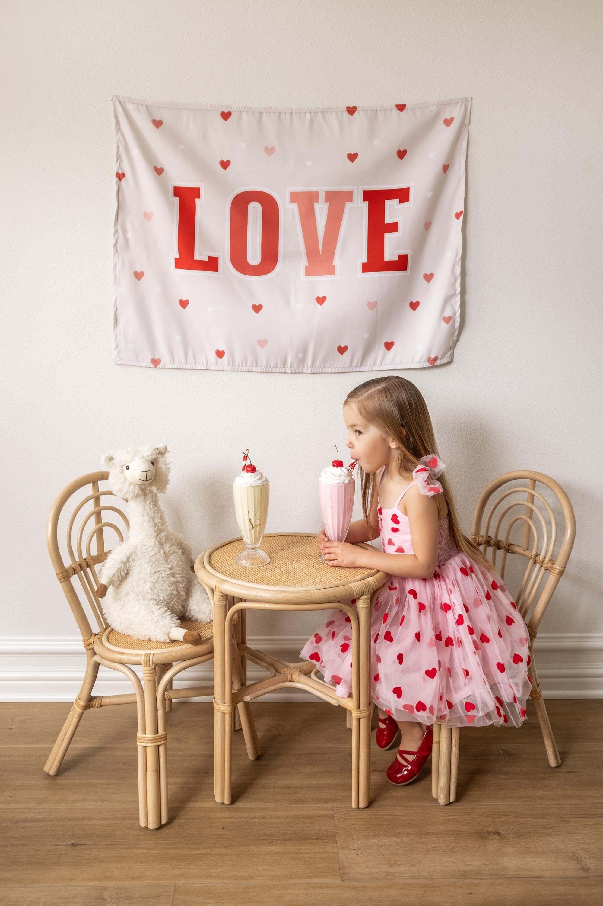Fabric Tapestry Banner, Love, Kids Wall Art Room Decor, Children's Wall Art