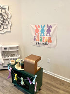 Fabric Tapestry Banner, Easter Squad, Kids Wall Art Room Decor, Childrens Wall Art