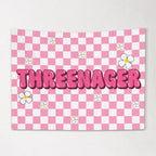 Fabric Tapestry Banner, Threenager Retro, Kids Wall Art Room Decor, Children's Wall Art
